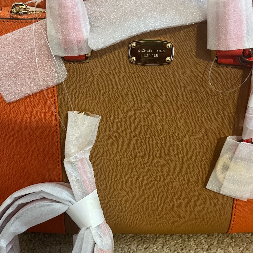 Michael Kors Orange and Tan Satchel - Picture 5 of 5
